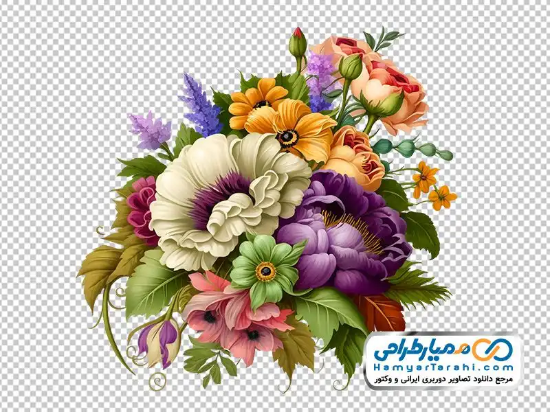 عکس دوربری شده گل های زیبای آبرنگی تصویر گل های آبرنگی