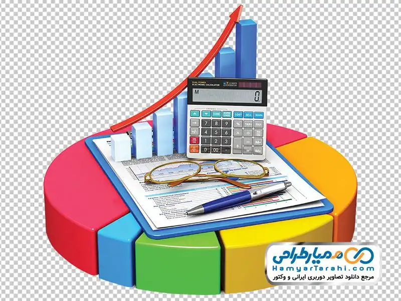 تصویر با کیفیت نمودار دایره ای و میله ای با فرمت png دانلود دوربری نمودار دایره ای و میله ای