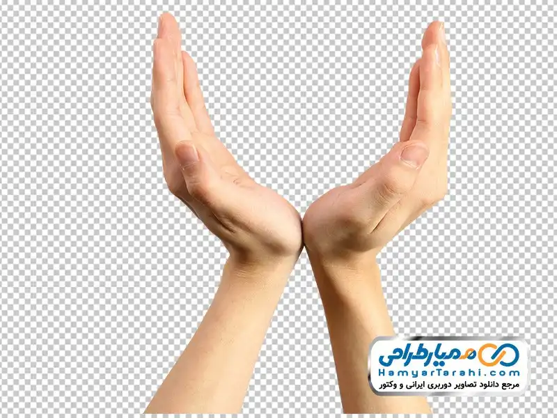 تصویر دوربری دو دست رو به بالا تصویر با کیفیت دست