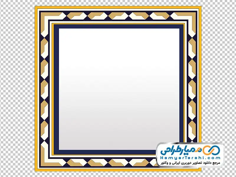 عکس png قاب با حاشیه اسلیمی تصویر قاب با حاشیه اسلیمی