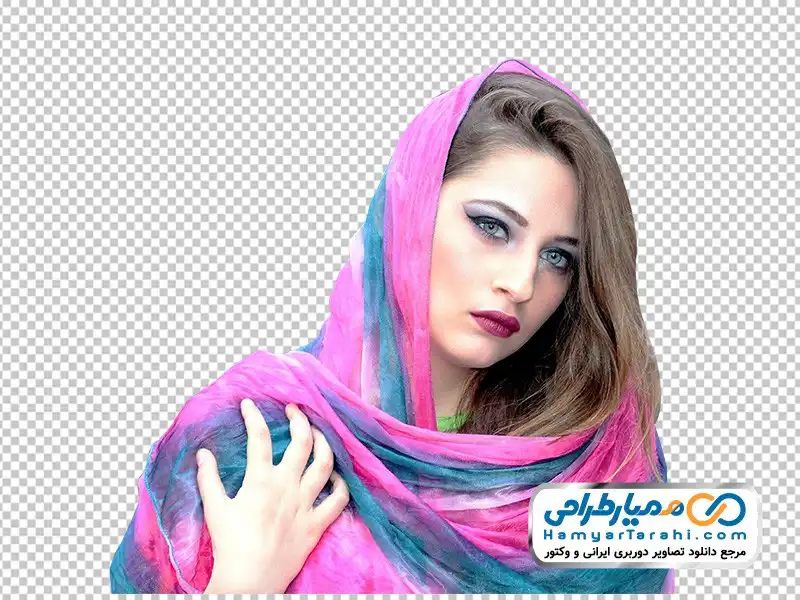 عکس زن جوان با روسری تصویر png زن جوان با روسری