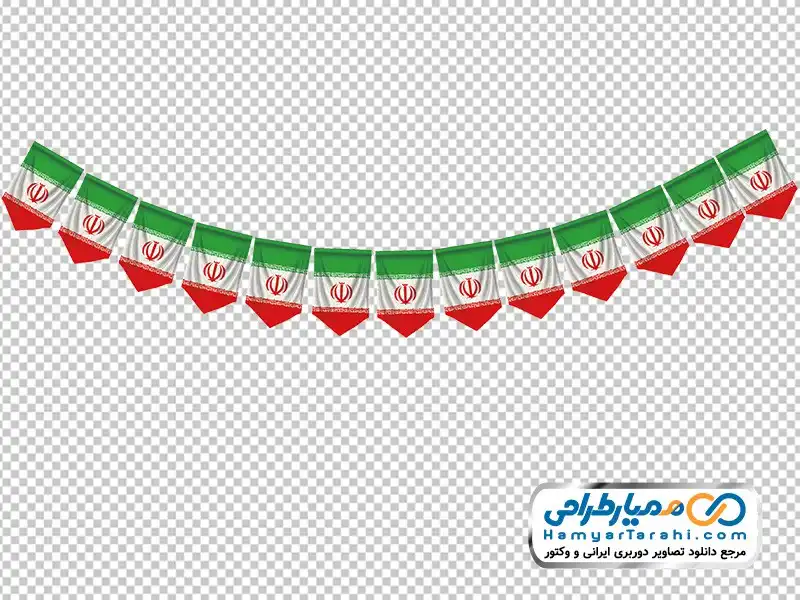 دانلود دوربری ریسه پرچم ایران تصویر png ریسه پرچم ایران