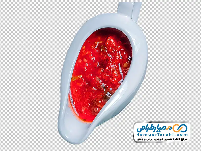 دانلود تصویر با کیفیت سس قرمز در ظرف سس خوری تصویر png سس قرمز در ظرف سس خوری