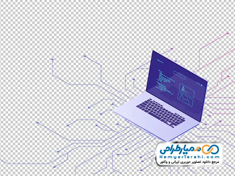 تصویر png لپ تاپ و اتصالات برد الکتریکی دانلود تصویر وکتوری لپ تاپ و اتصالات برد الکتریکی