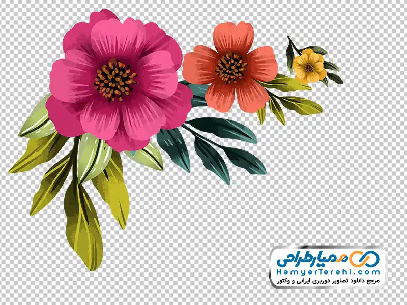 طرح گوشه گلدار با فرمت png تصویر png گوشه گلدار