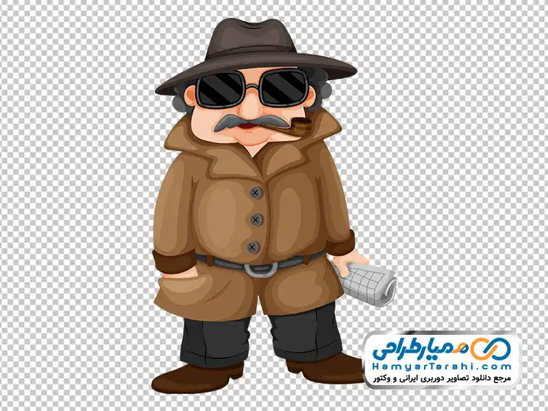 تصویر وکتوری کارآگاه تصویر کارتونی کارآگاه با فرمت png