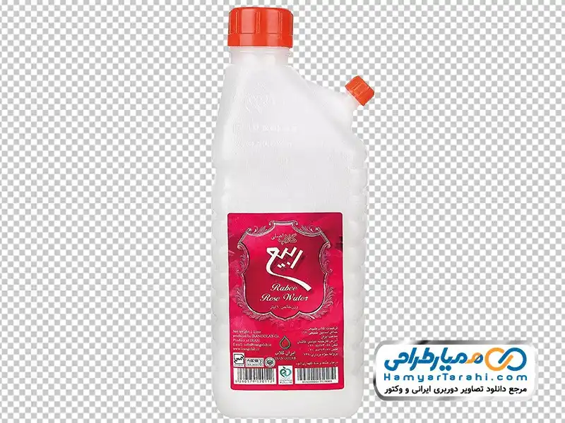 دوربری بطری گلاب تصویر برش خورده گلاب