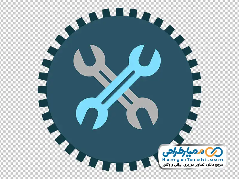 تصویر وکتوری آچار داخل چرخ دنده آیکون آچار داخل چرخ دنده با فرمت png