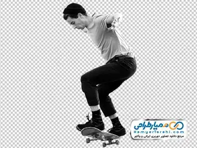 دوربری پسر با اسکیت برد
