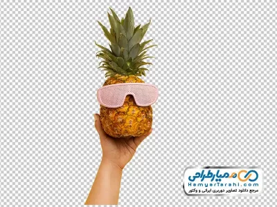 تصویر png آناناس در دست