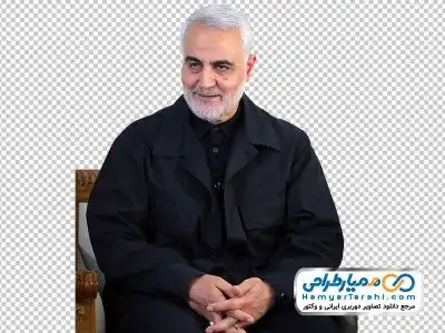تصویر با کیفیت قاسم سلیمانی نشسته