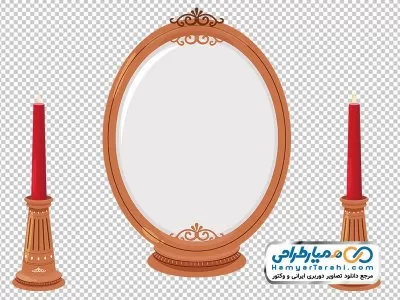 تصویر دوربری آینه و شمعدان سفره هفت سین