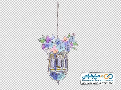 تصویر png فانوس و گل