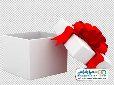 تصویر با کیفیت جعبه کادو سفید