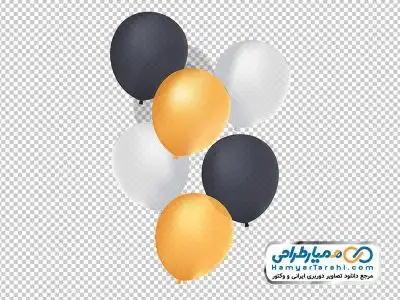 دوربری بادکنک طلایی و مشکی