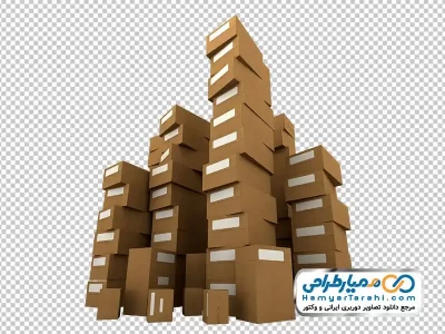 عکس دوربری جعبه کارتن روی هم چیده