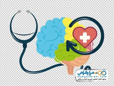 دانلود تصویر وکتوری مغز و گوشی پزشکی