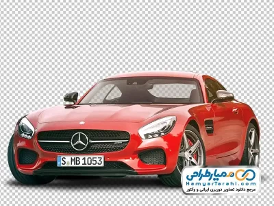 عکس با کیفیت بنز قرمز براق