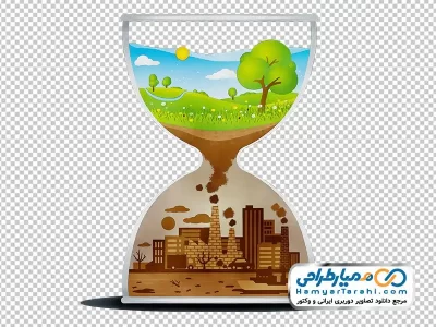 عکس وکتوری ساعت شنی و هوای پاک و آلوده