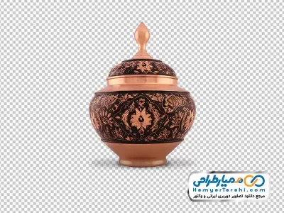 دانلود تصویر png شکلات خوری مسی طرح میناکاری