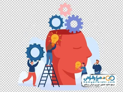 دانلود تصویر وکتوری سر انسان و گروه پژوهشی