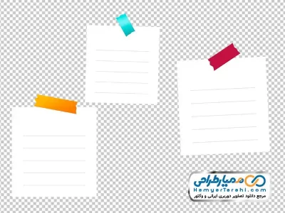 تصویر png کاغذ یادداشت خط دار