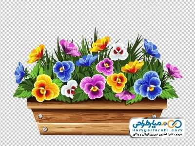 فایل png گل های شیپوری رنگارنگ