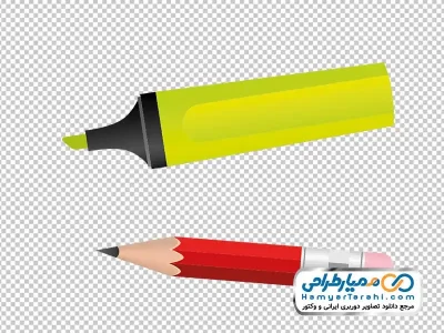 تصویر وکتوری مداد و ماژیک علامت زن