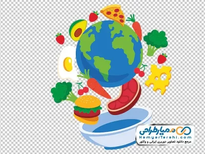دانلود تصویر وکتوری کره زمین و غذا