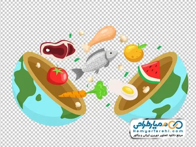 دانلود تصویر با کیفیت کره زمین و انواع غذا