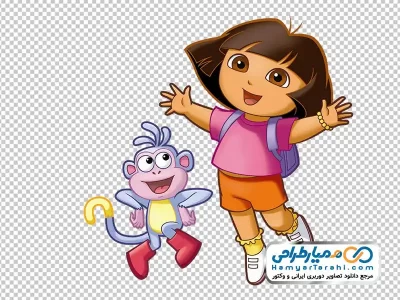 تصویر png دختر بچه با میمون