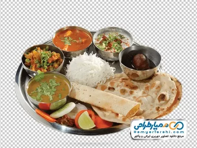 عکس سینی غذای هندی