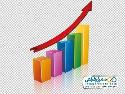 دانلود تصویر png نمودار رشد میله ای رنگی
