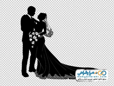 تصویر وکتوری عروس و داماد با فرمت png