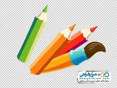 عکس وکتوری مداد رنگی و قلمو