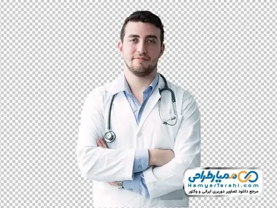 دانلود تصویر دوربری پزشک جوان با گوشی پزشکی