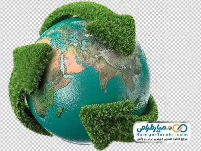 فایل png کره زمین و لوگو بازیافت