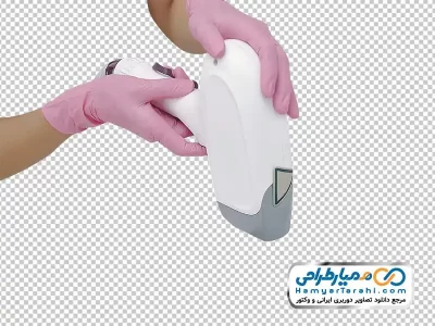 تصویر با کیفیت هندپیس دستگاه لیزر در دست