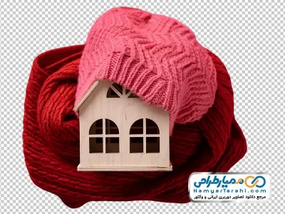 دانلود عکس با کیفیت خانه چوبی با شال و کلاه