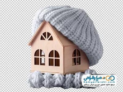 عکس با کیفیت خانه چوبی با کلاه