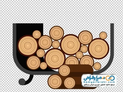 عکس وکتوری چوب درخت برش خورده