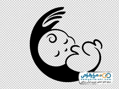 آیکون نوزاد روی دست