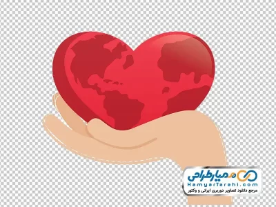 عکس وکتوری قلب در دست