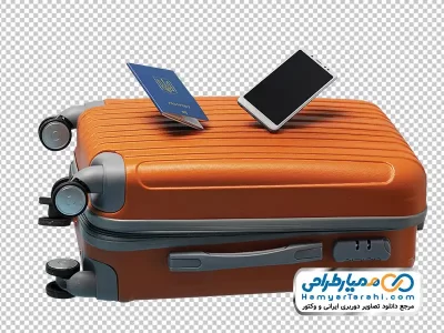 دانلود تصویر با کیفیت چمدان مسافرتی و پاسپورت
