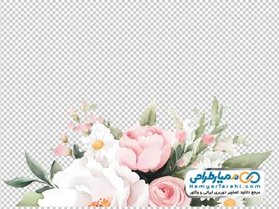 عکس png وکتوری گل های آبرنگی برای حاشیه طرح