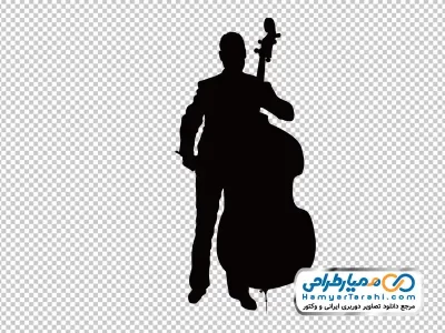 دانلود تصویر وکتوری مرد با ویولون بزرگ