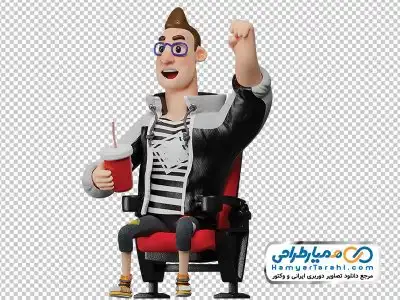 دانلود دوربری مرد نشسته روی صندلی سینما