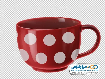 تصویر وکتوری فنجان قرمز و سفید با فرمت png