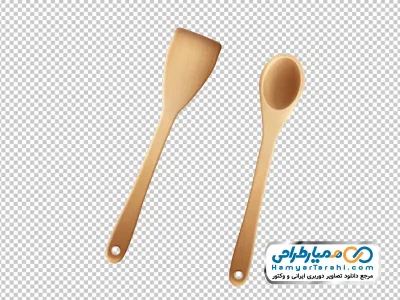 تصویر قاشق و کفگیر چوبی با فرمت png