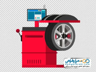 تصویر وکتوری تجهیزات نصب لاستیک کامپیوتری با فرمت png